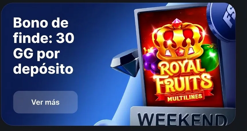 Bono de fin de semana: 30 giros gratis por depósito